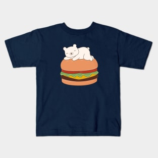 Kawaii Polar Bear Burger T-Shirt Kids T-Shirt